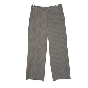 Chicos Pants 1 Womens 8 Grey Pinstripe Wide‎ Leg Career Dress Pants Trousers